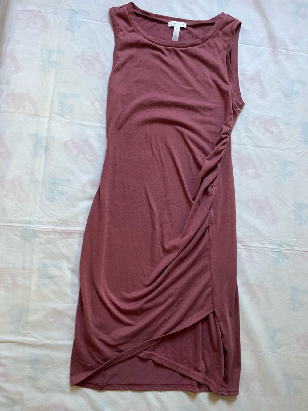Leith Mauve Sleeveless Crew Neck Midi Dress